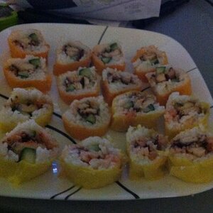 Chicken Sushi ( yes the chicken is cooked)