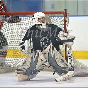 Me playing hockey at a tournament last summer. I'm probably the shortest goalie in the history of hockey, but we won the championship of our division 