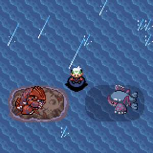 Groudon and Kyogre about to put the world to its end, or they were just staring at each other? meh o3o