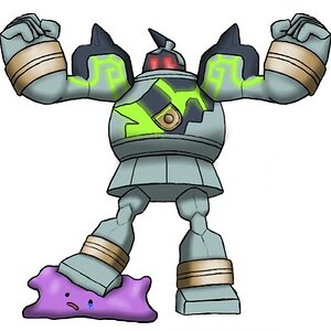 BlackGuard, Xilfer's character from Pokemon Odyssey: A New Beginning. The Golurk is BlackGard, not the Ditto, if you couldn't figure that out on your 