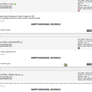 Sylphiel's birthday. There's cows all over the place. Switching avatars with Miltank, and information and signatures are changed. Not to mention three