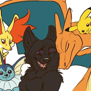 The first doodle I ever made of me and my team. For some reason, I didn't add their bandanas in here. Perhaps we're taking a quick break?