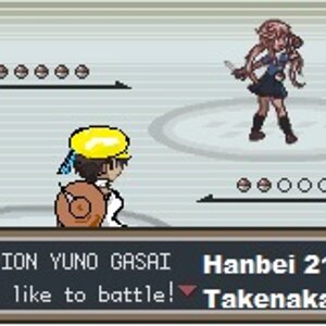 Hanbei Takenaka of Samurai Warriors as a Trainer VS Yuno Gasai as Champion of Mirai Nikki