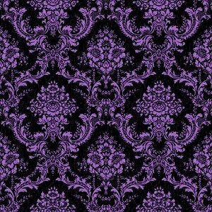 black and purple ornate floral wallpaper tileable