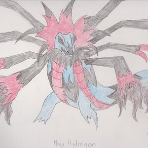 Mega Hydreigon is a Dark Cannon Weilding Mega Evolution of one of my favorite pokemon, cant say much more apart from LOOK AT IT