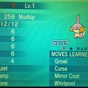 Shiny Mudkip stats :D