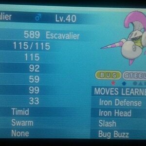 Shiny Escavalier - Caught on 2/17/2015 on Route 14