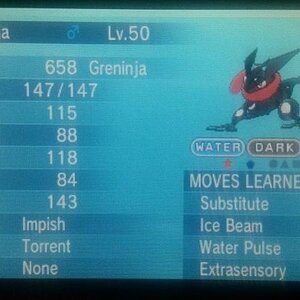 Shiny Greninja - Hatched on 5/19/2015 after 412 eggs