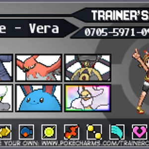 My trainer card for my Pokémon Alpha Sapphire  version, with my team and my friend code.