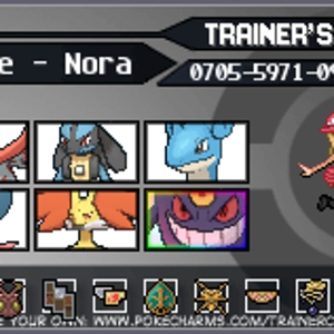 My trainer card for my Pokémon X version, with my team and my friend code.