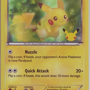 At my local Game shop they were giving away a 20th Anniversary holo Pikachu Pokémon card with any Pokémon product purchases as of today, so I bought s