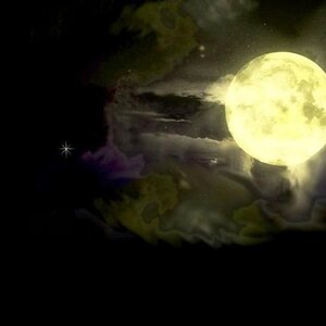 Pokemon world's dark side, full moon night.