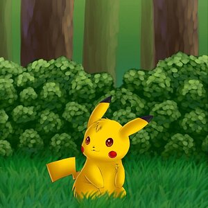 Pikachu in grass cute