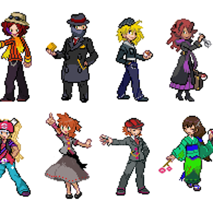 So this is the very first set of characters I've made for my Pokemon Hack that may never be finished, but I love working on it nonetheless.
I'm not qu