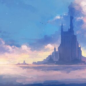 wallpapersden.com castle in the middle of the sea art wxl