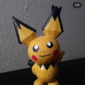 Waving Pikachu, 3d printed and hand painted. Thoughts?