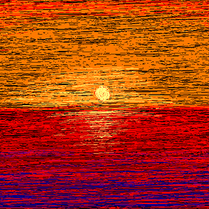 Ah, an apocalyptic sunset. This one is actually made with Paint ^-^ The background was black, so it does look a bit apocalyptic. Don't you think?