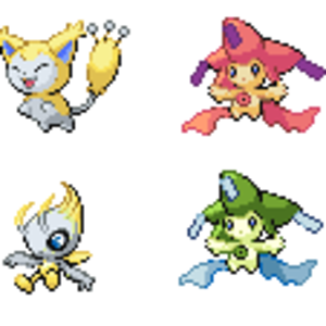Jirachi has nice colours too, and they're easily swapped, so I made these.