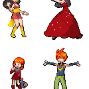 Trainers that specialize in Fire types. I expecialy like the little girl. The first one's horrible!